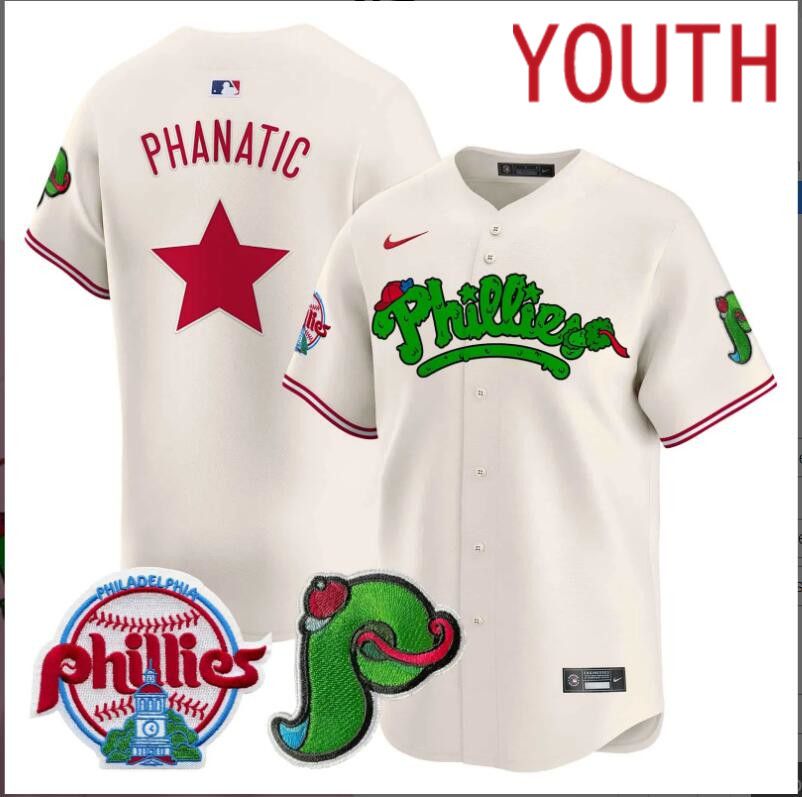 Youth Philadelphia Phillies Phanatic cream Limited 2024 MLB Nike jersey